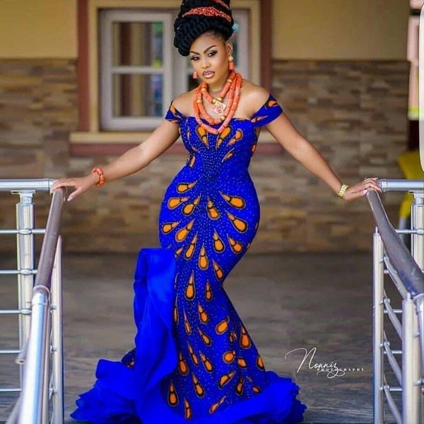 African mermaid dress,African Print Prom Dress,African special occasion dress,African maxi dress,African clothing for women,Ankara maxi dres