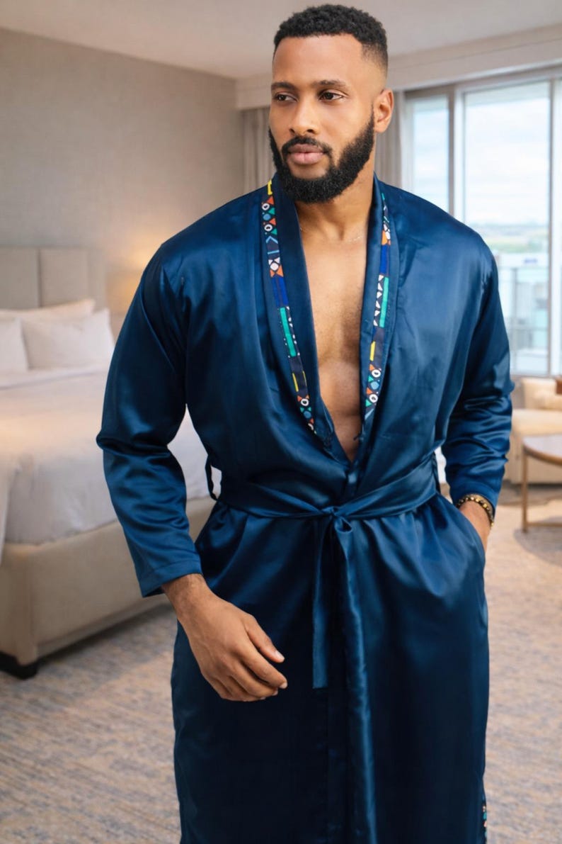 African Men Dress, Men Silk Robe, African Dresses, Silk Robe Dress ...