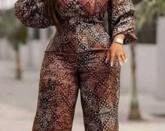 Afrikanisches Print Top und Hose Ankara Hose und Top Afrikanischer Infinity Jumpsuit Geschenk Ankara Jumpsuit Geschenk für Sie Frauen Kleidung Partykleid