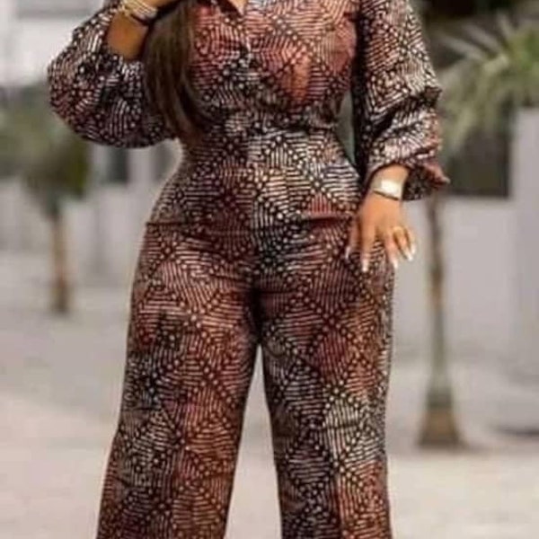 African Print Top and Pants Ankara pants and Top  African Infinity Jumpsuit Gift  Ankara Jumpsuit Gift for Her Women Clothing Party Dress
