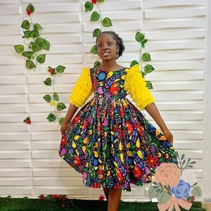Ankara-Mädchenkleidung, afrikanische Babykleidung, afrikanischer Druck Mädchen Outfit Set, Afrika Karte Outfit, Kinder afrikanisches Kleid