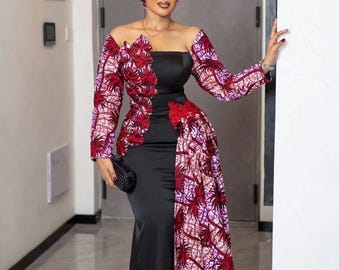 African mermaid dress,African Print Prom Dress,African special occasion dress,African maxi dress,African clothing for women,Ankara maxi dres