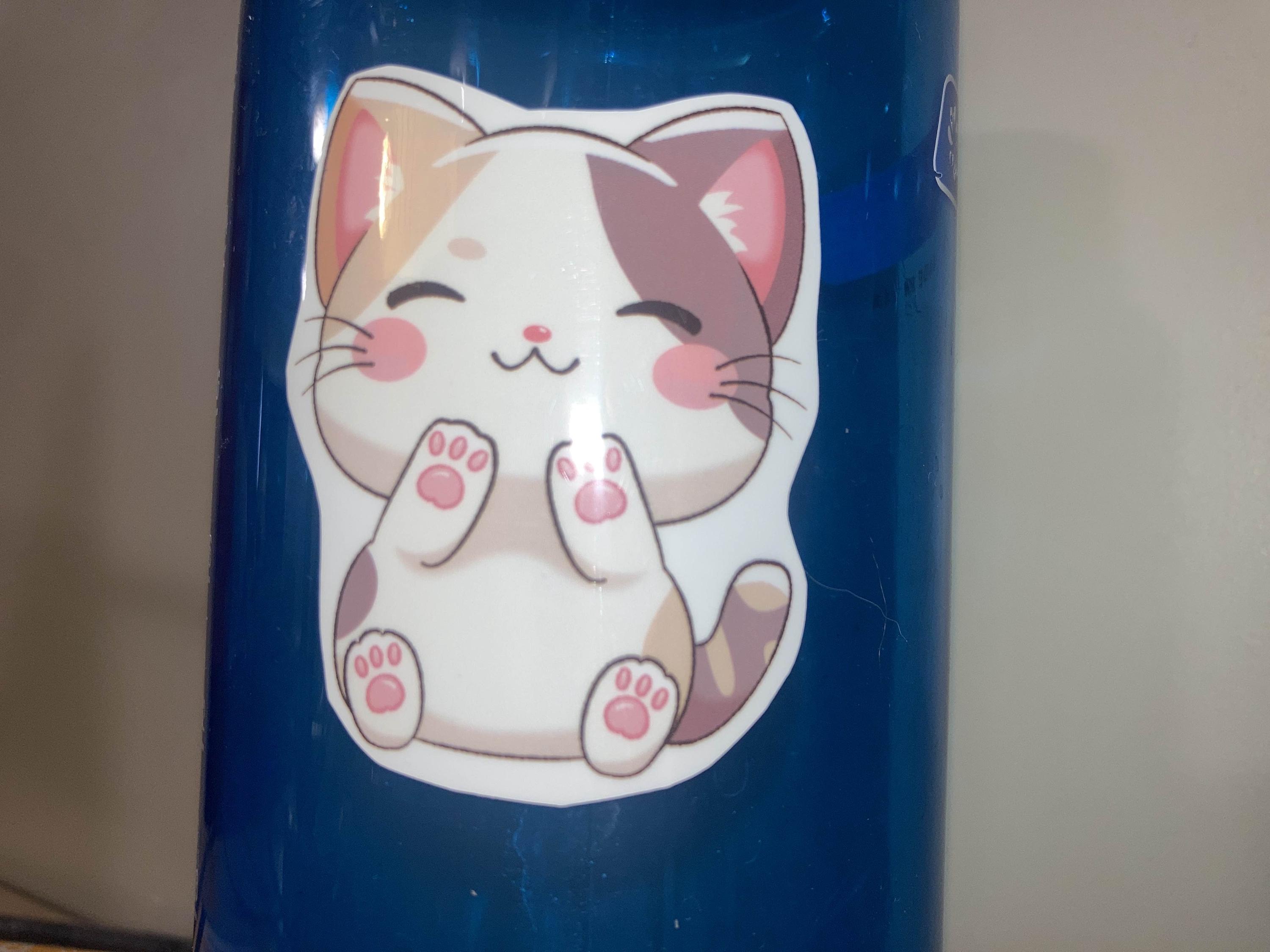 Kawaii Kitty Sticker: Adorable Cat Vinyl Decal - Water-resistant - Etsy