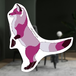 Sakura Fox Sticker: Cherry Blossom Vinyl Decal - Water-Resistant
