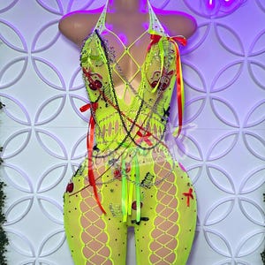 Ropa de baile exótica “Mono novedoso de cereza y lima”
