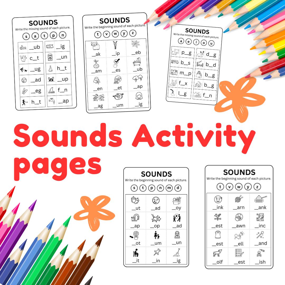 Toodle Sound Problem Kids Sounds Activity Pages: Toddler Learning Worksheets (a4/letter) - Etsy