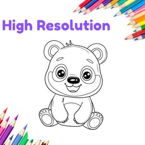 Easy Panda Coloring Pages, High Quality Coloring Books, Printable