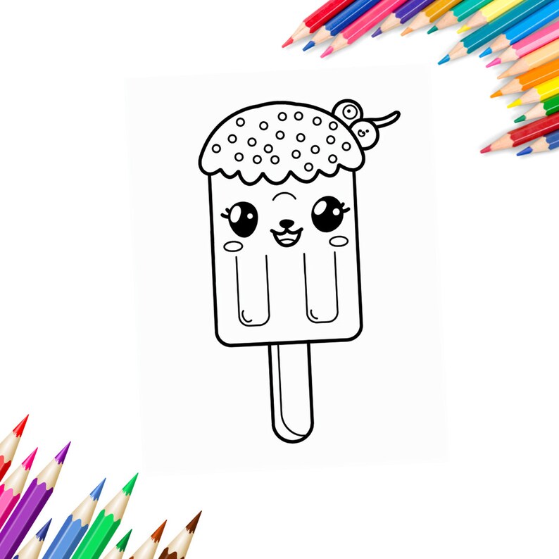 Kids Food Fun Coloring Pages: 60 Printable Designs (letter & A4 Size ...