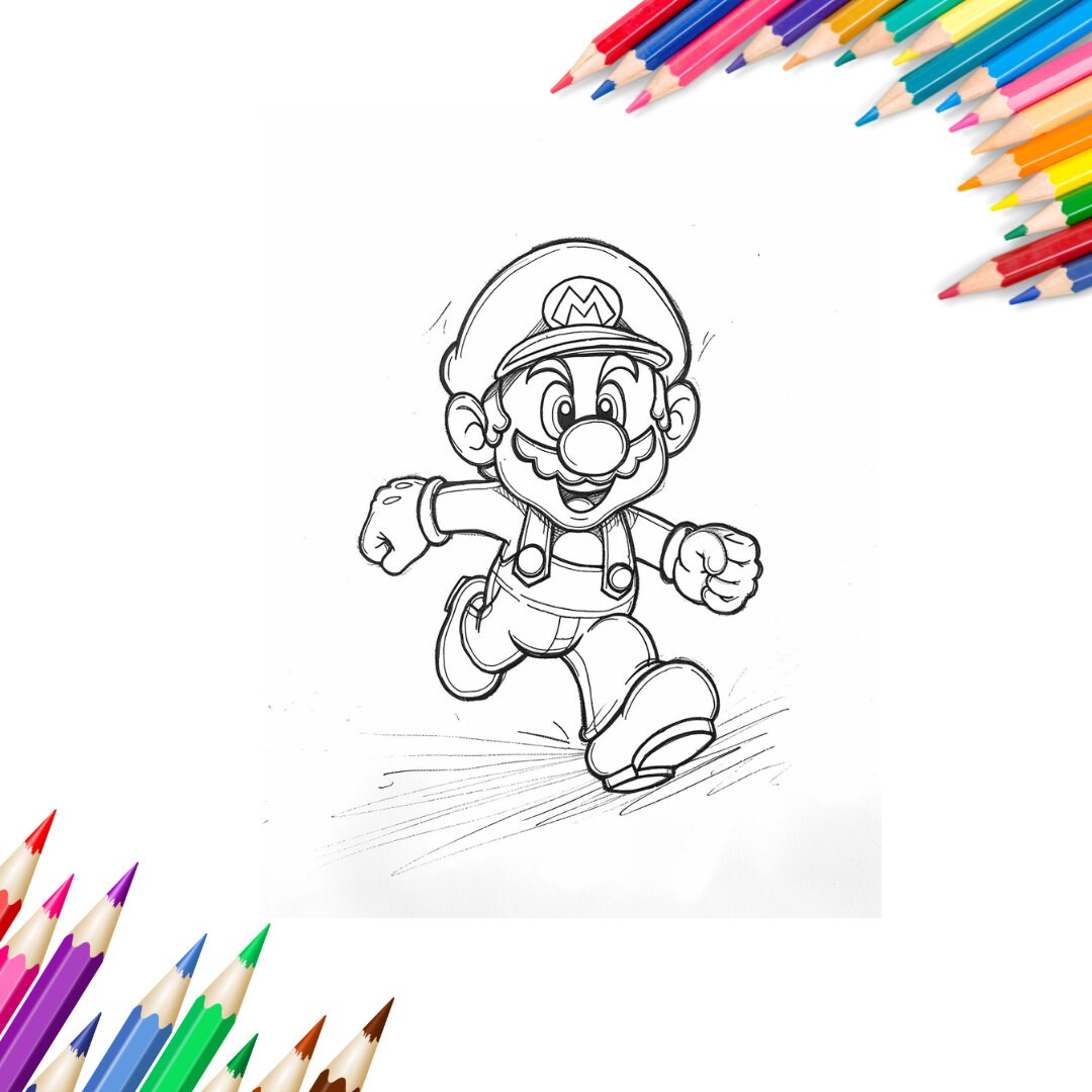 Easy Mario Coloring Pages, High Quality Coloring Books, Printable ...