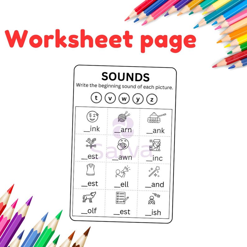 Kids Sounds Activity Pages: Toddler Learning Worksheets (a4/letter) - Etsy