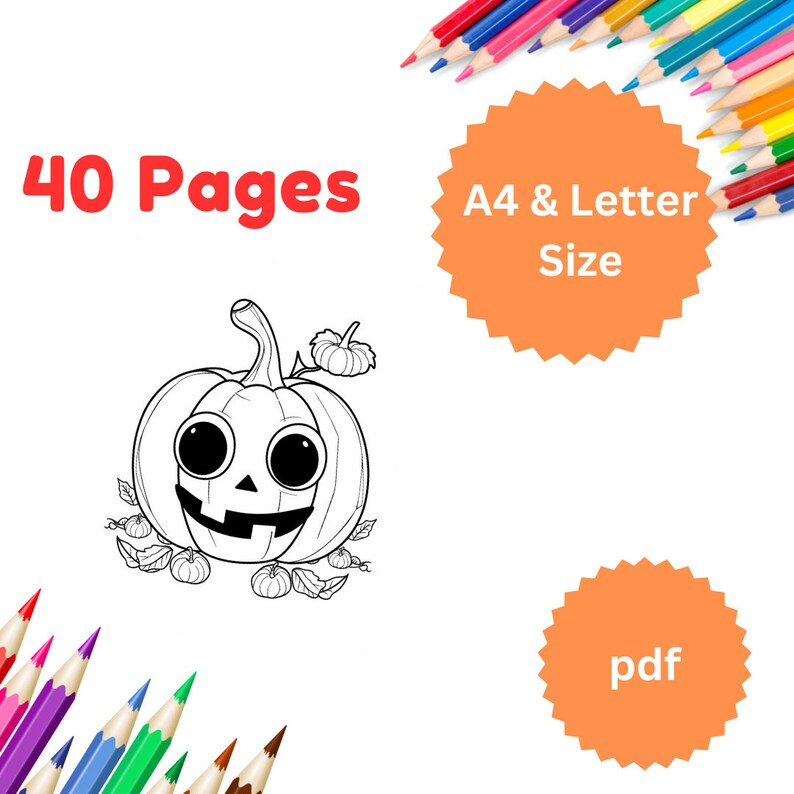 40 Easy Halloween Coloring Pages: Printable A4/letter Size (PDF) - Etsy