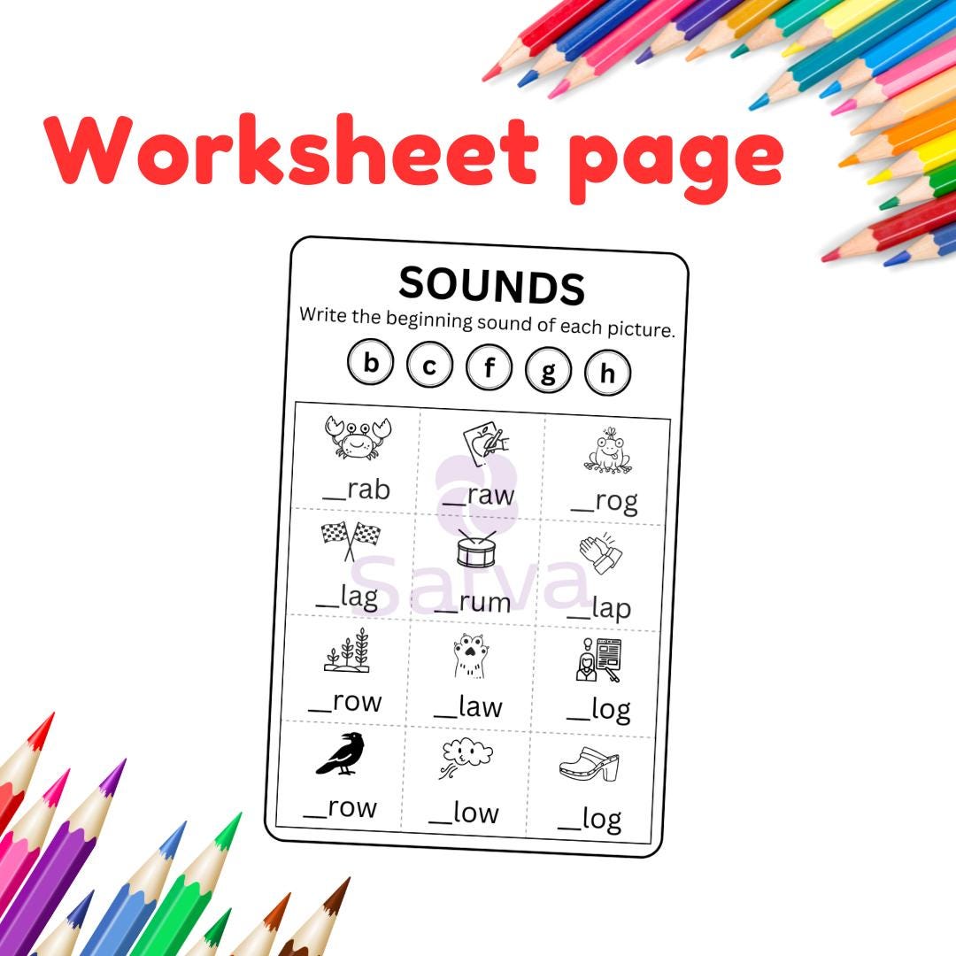 Toodle Sound Problem Kids Sounds Activity Pages: Toddler Learning Worksheets (a4/letter) - Etsy