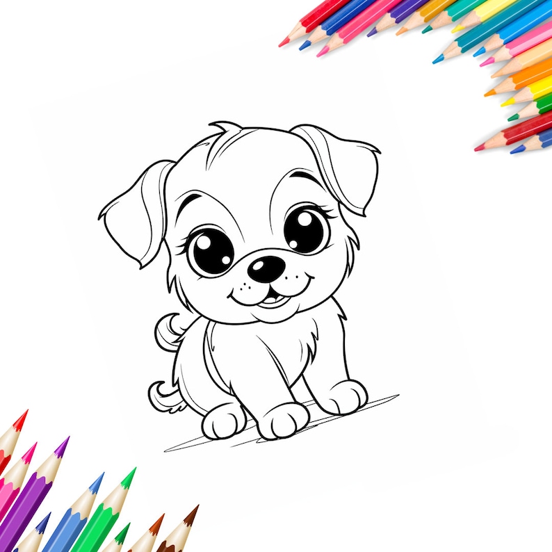 Easy Cute Puppies Coloring Pages, 40 High Quality Coloring Books ...