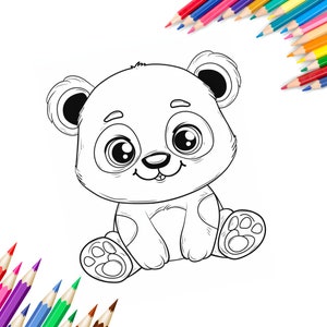 Easy Panda Coloring Pages, High Quality Coloring Books, Printable