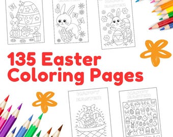 Easter Bunny Coloring Pages: 135 Kids Activity Sheets (Printable)