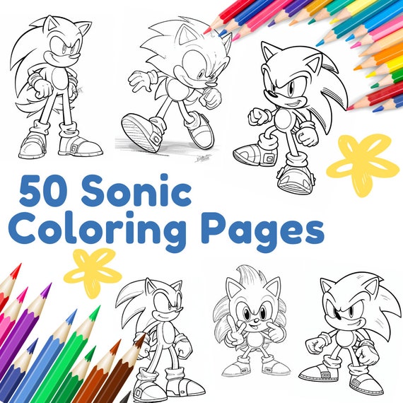 sonic easy coloring page