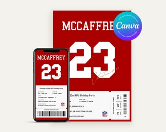 Editable San Francisco 49ers Birthday Invitation | Canva Digital Template | Printable Party Invite | Children’s Birthday | NFL America