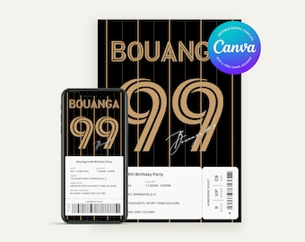 Bearbeitbare Los Angeles FC Geburtstagseinladung | Canva Digitale Vorlage | Druckbare Party einladen | Kindergeburtstag | Fußball Thema
