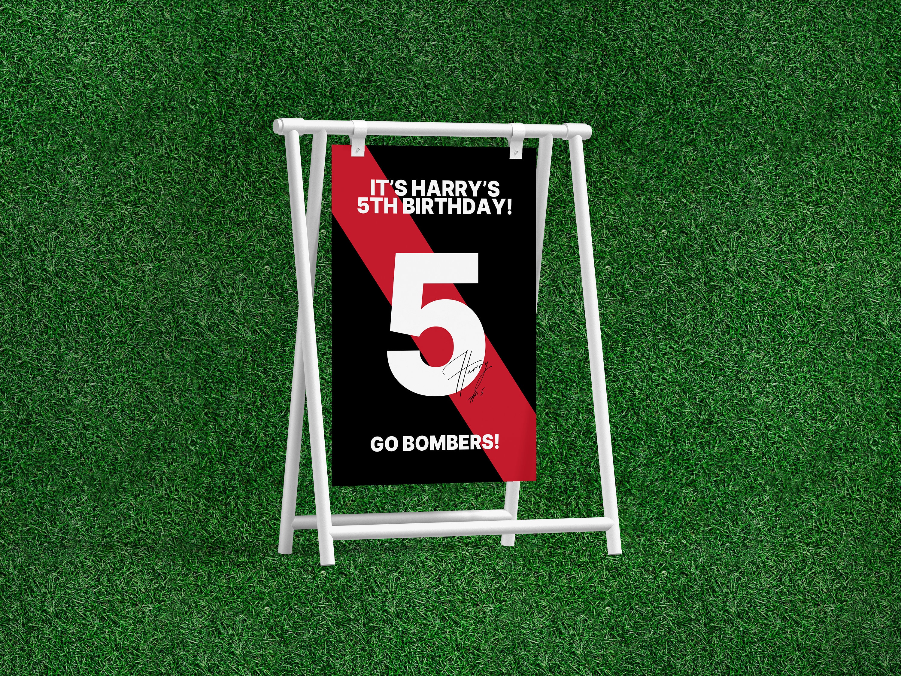 Welcomesign Afl Printable Essendon Bombers Welcome Sign | Canva Digital Template ...