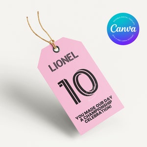 Printable Inter Miami FC Gift Tags | Canva Digital Template | Editable Party Bag Tags | Children’s Birthday | Soccer Football Theme