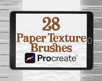 Paper Texture Brushes for PROCREATE! Watercolour Paper, Realistic Canvas, Organic, Linen, Woven, Aged Paper, Crushed, Crinkled (digital)