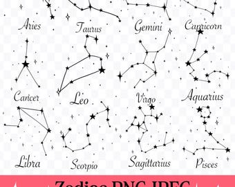 Zodiac Signs PNG JPEG Download,Horoscope Stars Constellation, Clip Art, Circuit, Vector, Commercial Use,Transparent Background Constellation