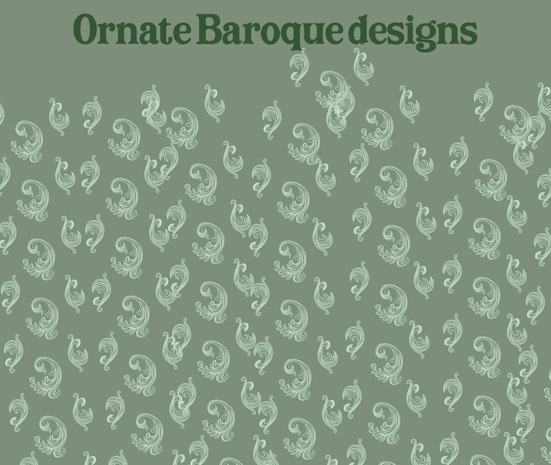 Coquette Seamless Pattern Brushes for Procreate! Vintage, Retro,Baroque Patterns, Lines, Floral, Wallpaper, Antique Hand Drawn(download) image 3