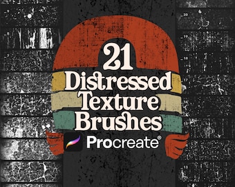 Procreate Texture Distressed Vintage BRUSHES! 21 Texture Stamp Brushes, Vintage Effect, Retro Aged Antique Patterns for Procreate (download)