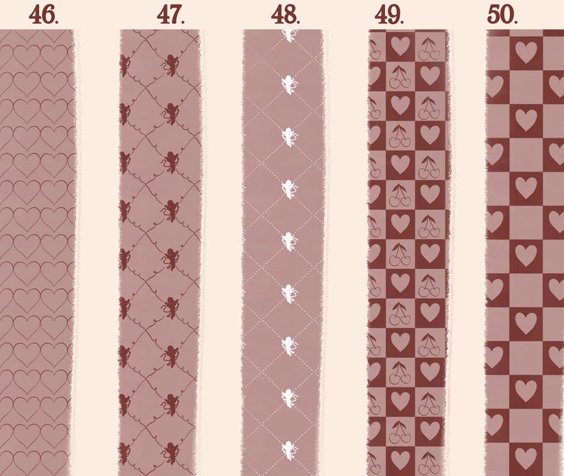 Coquette Seamless Pattern Brushes for Procreate! Patterns, Bows, Lines, Floral, Vintage Patterns for Beginners (instant download) image 16