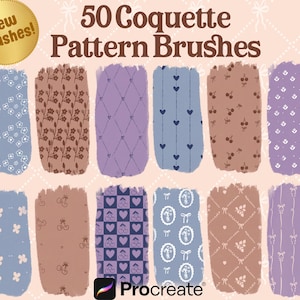 Coquette Seamless Pattern Brushes for Procreate! Patterns, Bows, Lines, Floral, Vintage Patterns for Beginners (instant download)