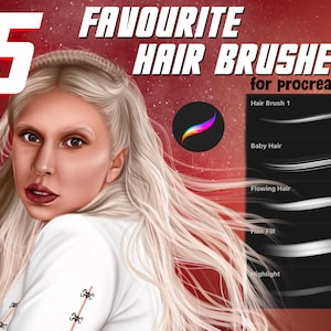 5 Favourite realistic hair brushes for digital art PROCREATE! Beginner friendly