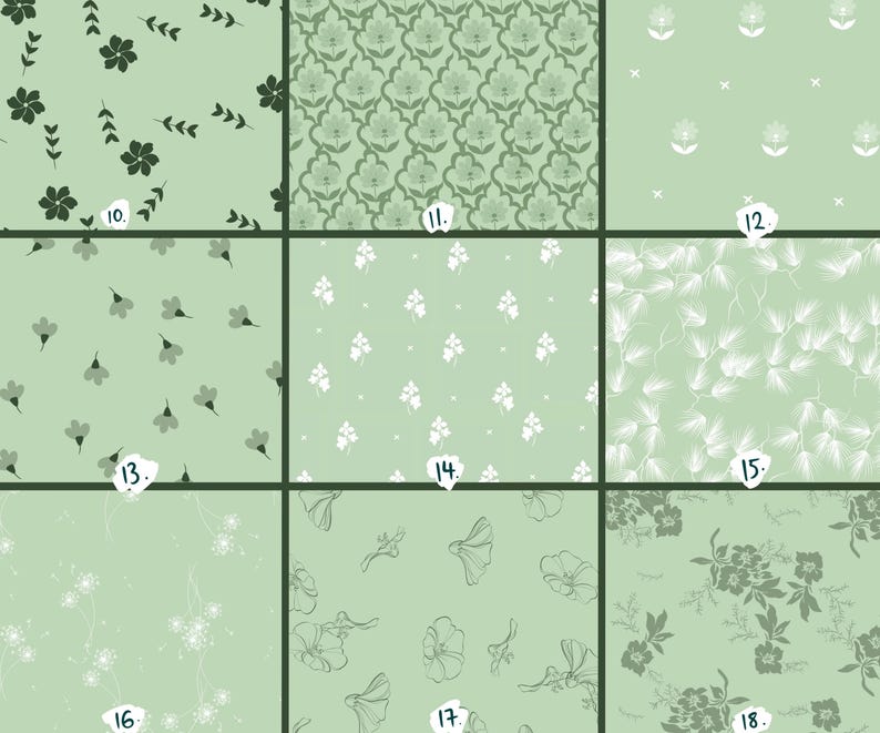 Coquette Seamless Pattern Brushes for Procreate! Flower Wallpaper, Botanical Lines, Floral, Vintage Floral Bouquets instant download) image 3