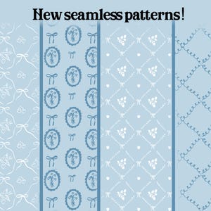 Coquette Seamless Pattern Brushes for Procreate! Patterns, Bows, Lines, Floral, Vintage Patterns for Beginners (instant download) image 4