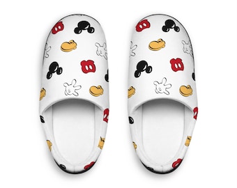 Classic Disney Mickey Mouse Icons Slippers | Indoor Cozy House Shoes