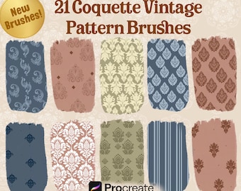 Coquette Seamless Pattern Brushes for Procreate! Vintage, Retro,Baroque Patterns, Lines, Floral, Wallpaper, Antique Hand Drawn(download)