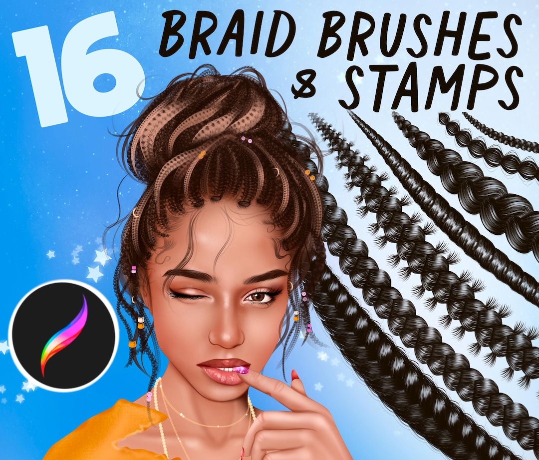 Procreate Braid Brushes Realistic Hair Styles Roots And Dreadlocks
