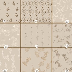 Coquette Seamless Pattern Brushes for Procreate! Flower Wallpaper, Botanical Lines, Floral, Vintage Floral Bouquets instant download) image 4