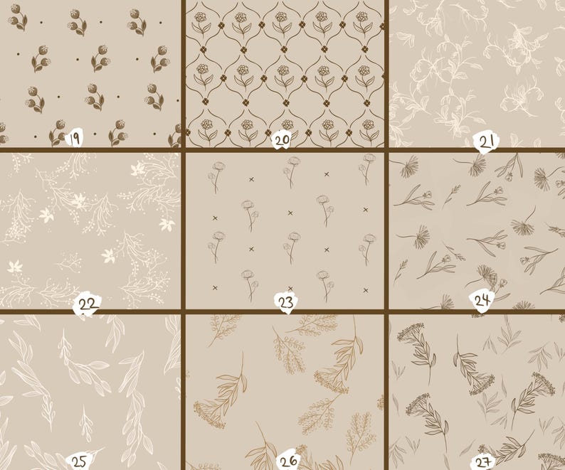 Coquette Seamless Pattern Brushes for Procreate! Flower Wallpaper, Botanical Lines, Floral, Vintage Floral Bouquets instant download) image 4