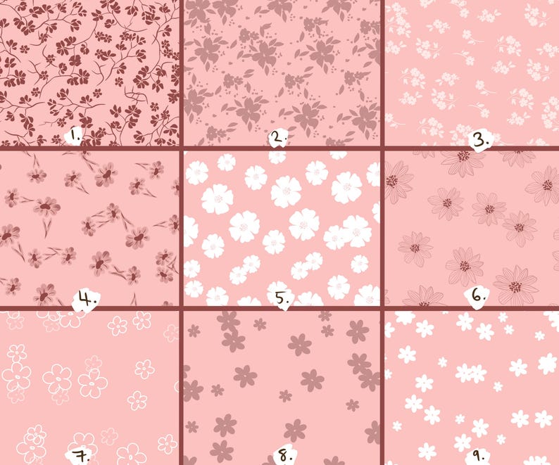 Coquette Seamless Pattern Brushes for Procreate! Flower Wallpaper, Botanical Lines, Floral, Vintage Floral Bouquets instant download) image 2