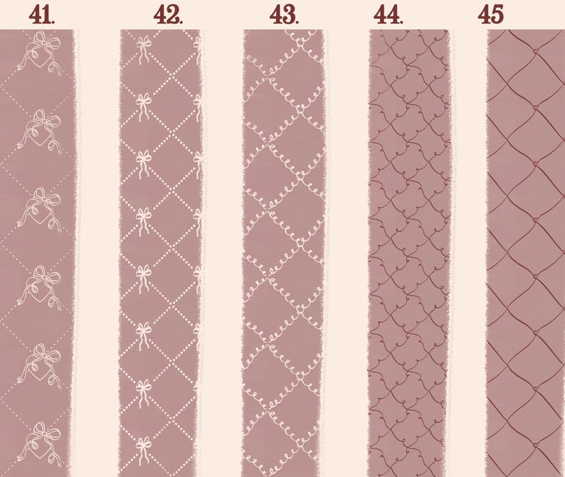 Coquette Seamless Pattern Brushes for Procreate! Patterns, Bows, Lines, Floral, Vintage Patterns for Beginners (instant download) image 15