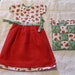 Red Floral Tea Towel Dress & 2 Pot Holders