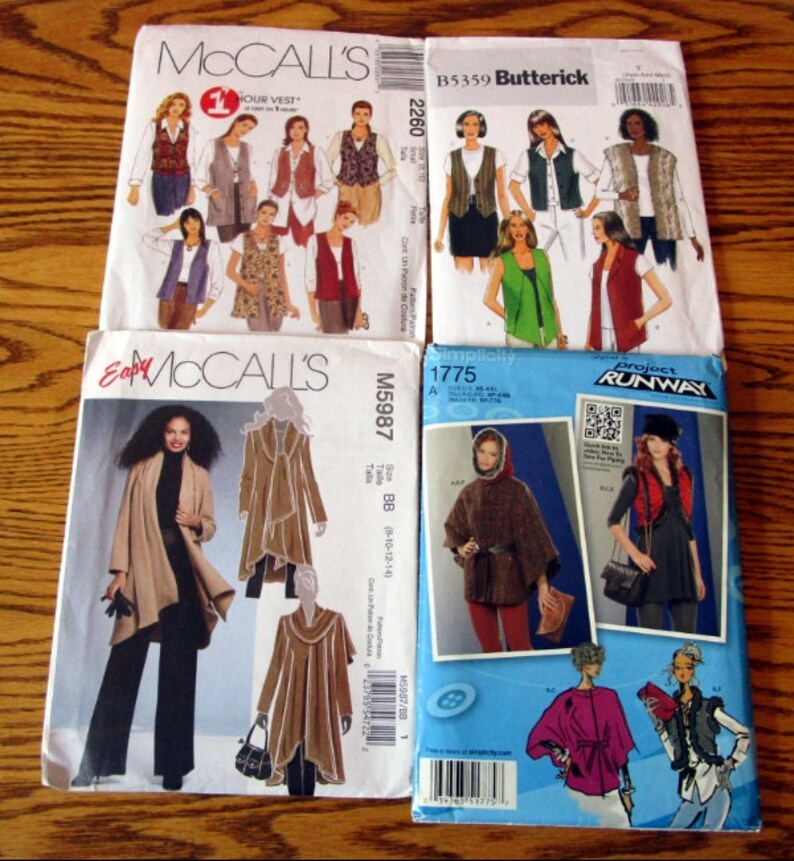 Misses’ sizes 6 to 26 Capes /& Vest Coats UNCUT