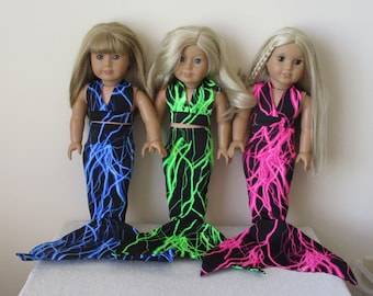 Queue de sirène/triton pour fille ou garçon américain, et toute autre poupée de 18 pouces - Corail