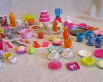 Lot of Barbie Kitchen/Food Accessories-108 pcs