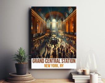 Grand Central Station New York Travel Print Manhattan Wall Decor NYC Travel Print MTA Art Grand Central Station Illustration NYC Wall Art