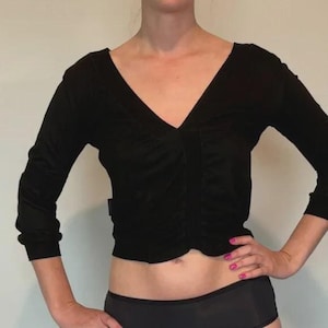 New Vintage Moschino Black Crop Top Interesting Style. S-M