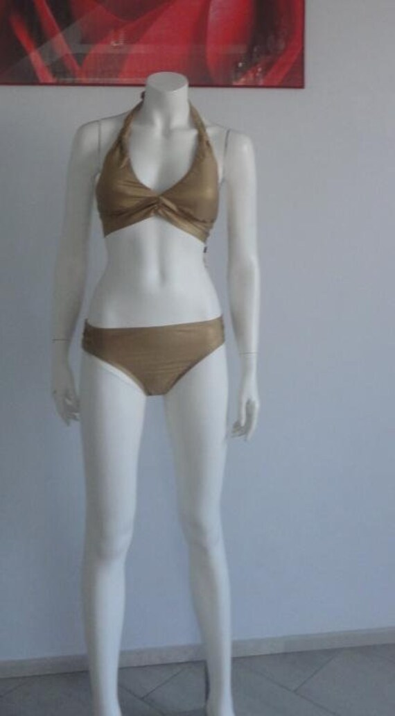 VTG Jantzen Gold Metalic Bikini Set NWT - image 2