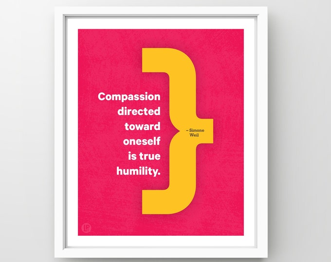 Poster Print Quote • Simone Weil, Humility • 4 Sizes • Words of Women