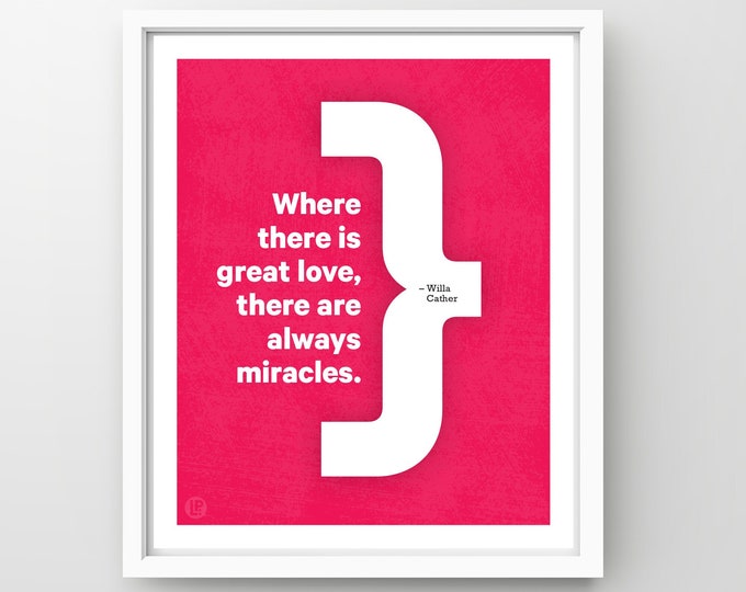 Poster Print Quote • Cather, Miracles • 4 Sizes • Words of Women