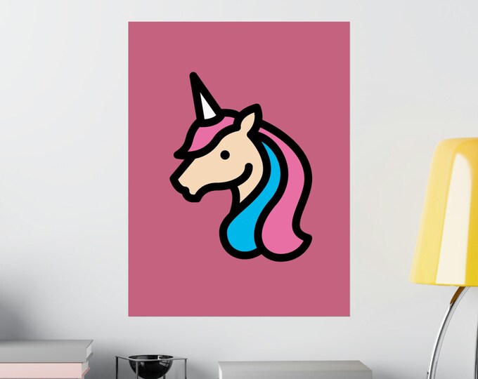 Poster Print | Unicorn | Pink | 4 Sizes